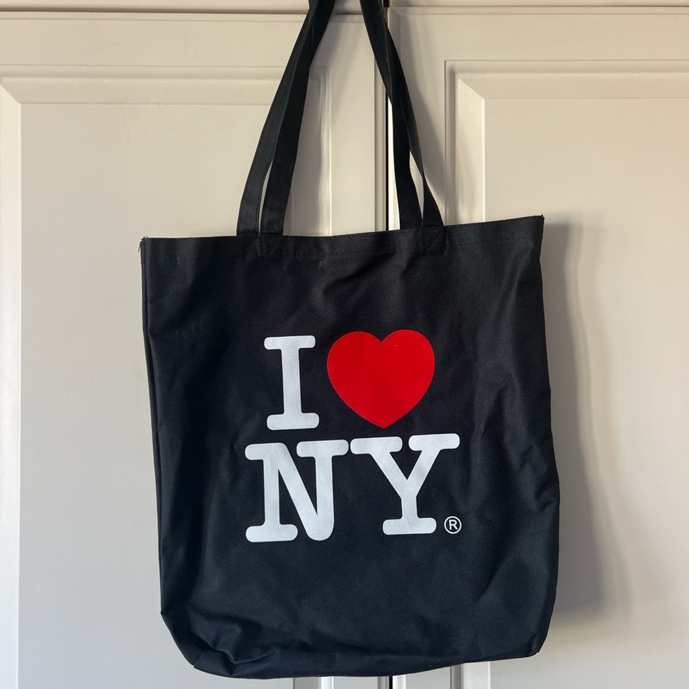 I Heart NY Black Tote Bag with Red Heart Graphic